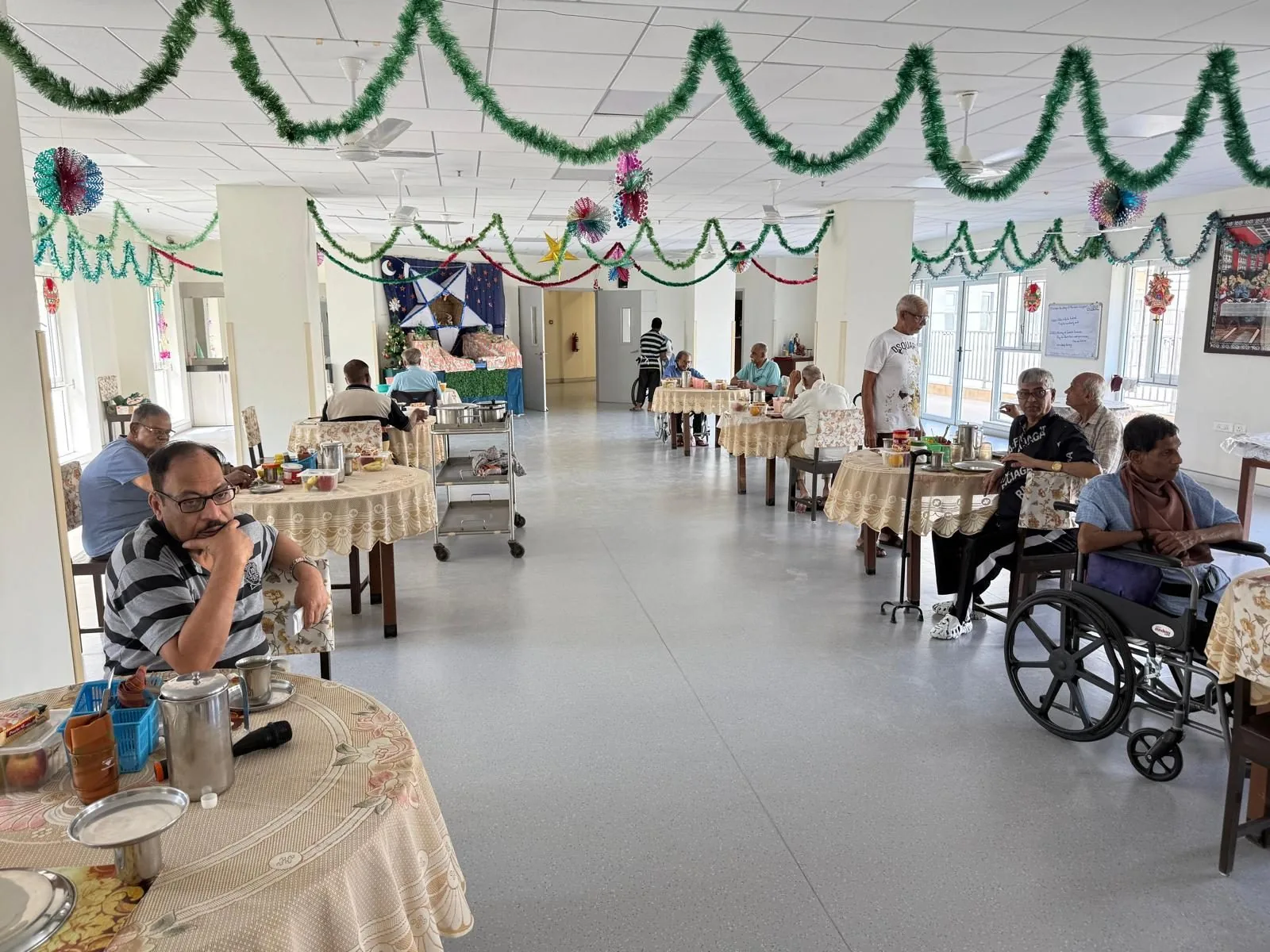 Dining hall at a partner elder-care home during a Food Connect delivery